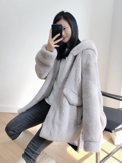 MSAZTEC 心动貂 进口紫标貂皮大衣女整貂皮草女水貂毛外套年轻款