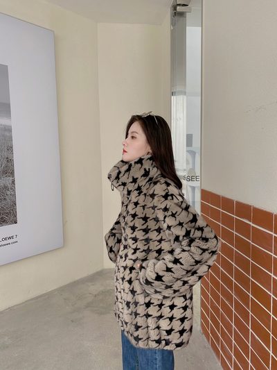 恩佳慧天鹅绒进口水貂皮草外套女士年轻款貂皮大衣中长款裘皮外套